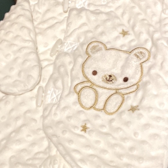 Little Bear Baby One Piece Snuggler Snow Suit Bunting Bag! Soft velour! Size3-6m - Picture 5 of 10